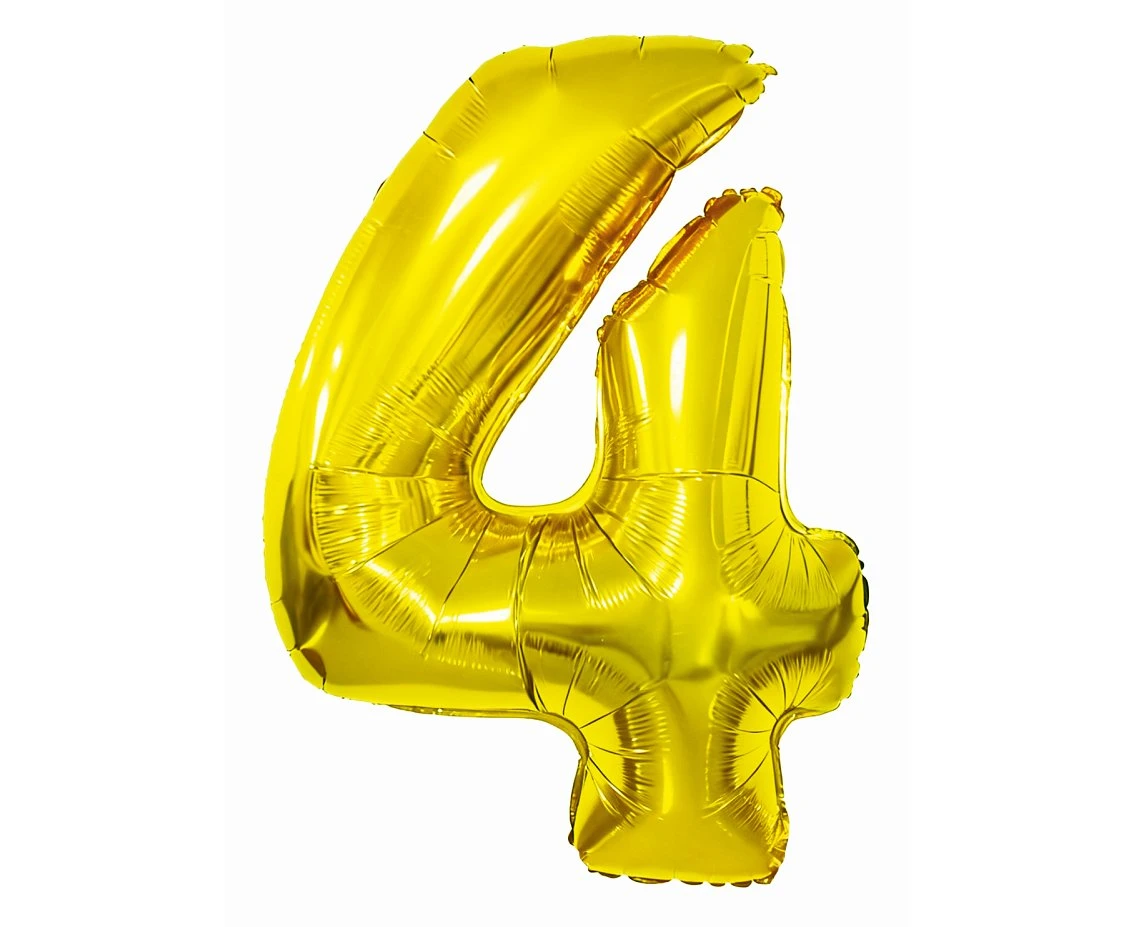 Balon foliowy Smart, Cyfra 4, złota, 76 cm AA